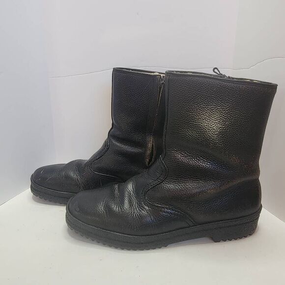 Henke Unisex Black Spini St. Moritz Shearling Fur Lined Snow Boots Size W 10/M 8 - Picture 3 of 9